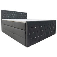 BOXSPRINGBETT 140/200 cm  in Schwarz  - Schwarz, MODERN, Textil (140/200cm) - Livetastic