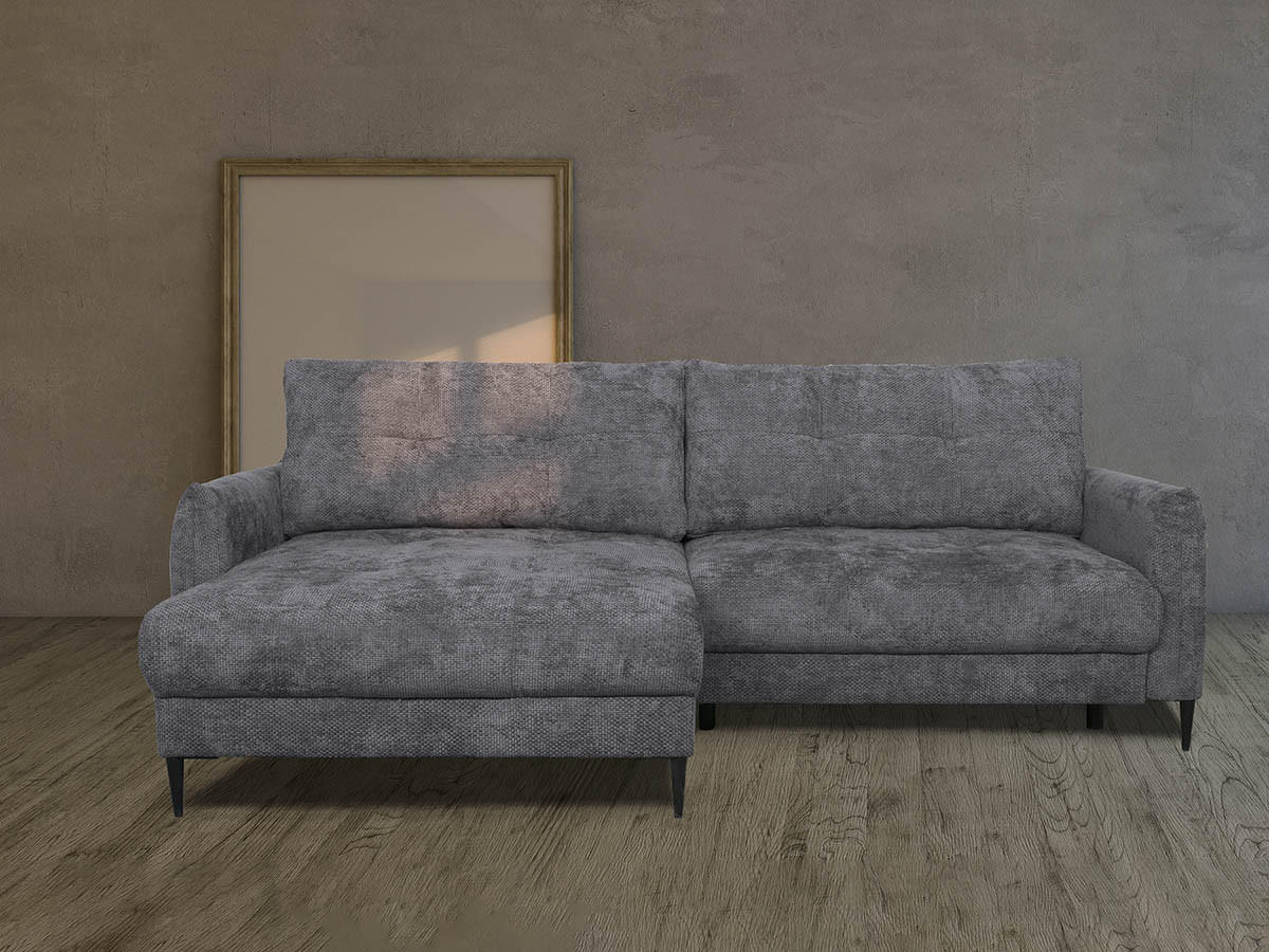 UGAONA GARNITURA antracit  - crna/antracit, Moderno, tekstil/metal (221/142cm) - Carryhome