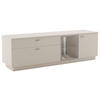TV-ELEMENT 190/59/50 cm  - Beige/Silberfarben, Design, Glas/Holzwerkstoff (190/59/50cm) - Livetastic