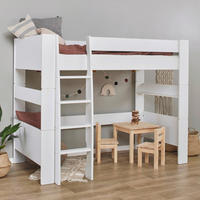 HOCHBETT 90/200 cm,  in Weiß, Absturzsicherung, Leiter, Rollrost  - Naturfarben/Weiß, MODERN, Holz/Holzwerkstoff (90/200cm) - MID.YOU