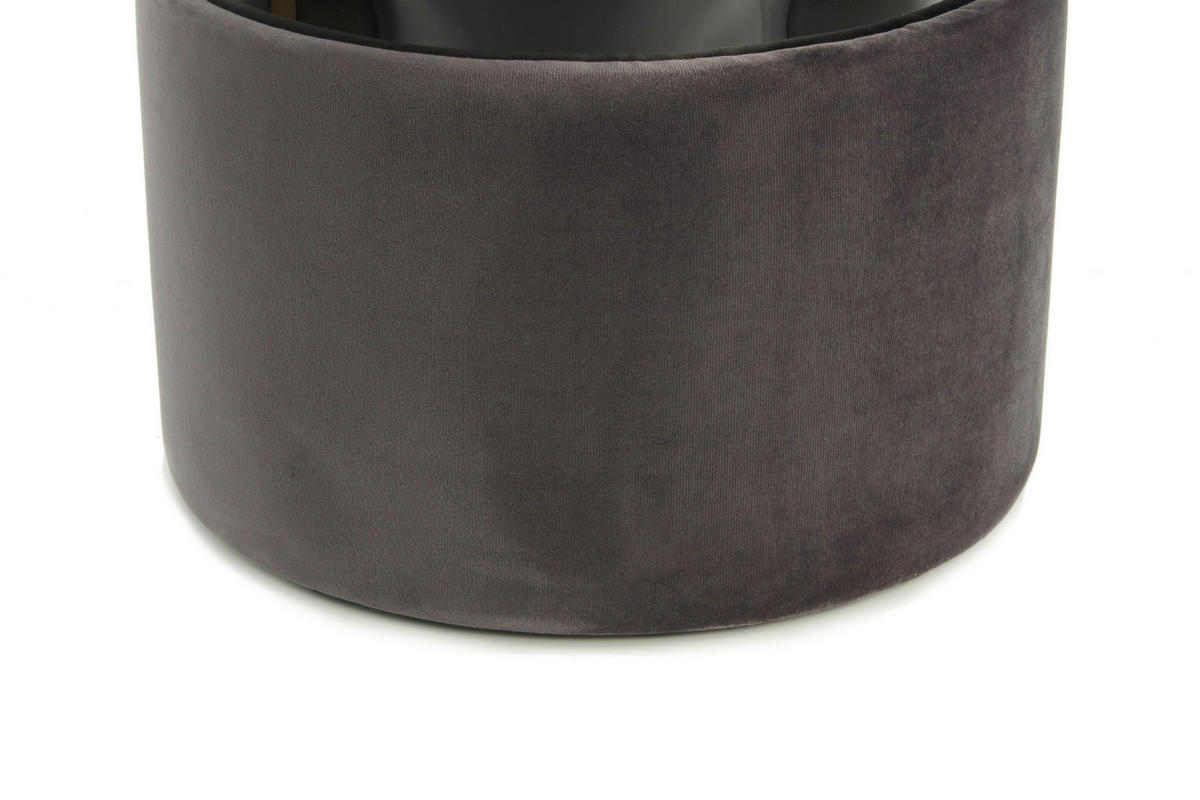 TABURETKA, drevo, kov, textil, kompozitné drevo, 35/46/35 cm - čierna/svetlosivá, Basics, kov/drevo (35/46/35cm)