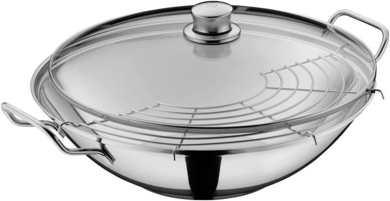 WOK  36 cm     Taiwan  - boje oplemenjenog čelika, Basics, staklo/metal (36cm) - WMF
