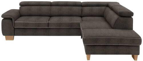 ECKSOFA in Mikrofaser Fango  - Fango/Eichefarben, Natur, Holz/Textil (273/226cm) - Beldomo System