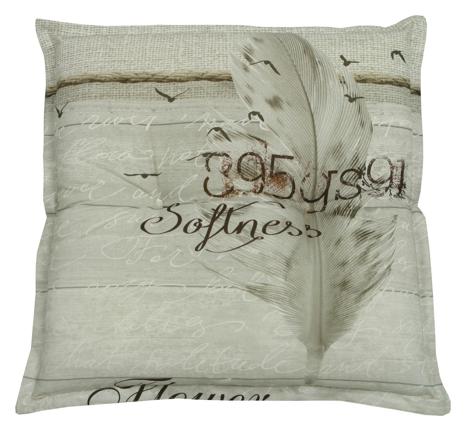 GARTENHOCKERAUFLAGE 50/50/8 cm - Beige/Grau, Design, Textil (50/50/8cm)