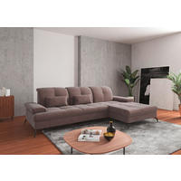 CANAPÉ D'ANGLE in Flachgewebe Taupe  - Taupe/Schwarz, Konventionell, Textil/Metall (279/185cm) - Sit & More