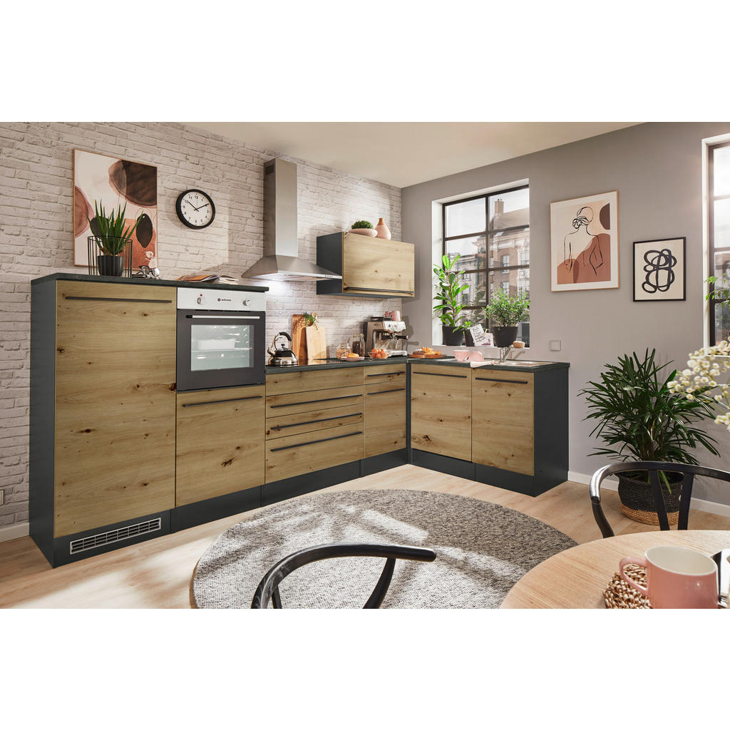 Eckküche Jazz 4 Mit Geräte 320x175 Cm Anthrazit/eiche