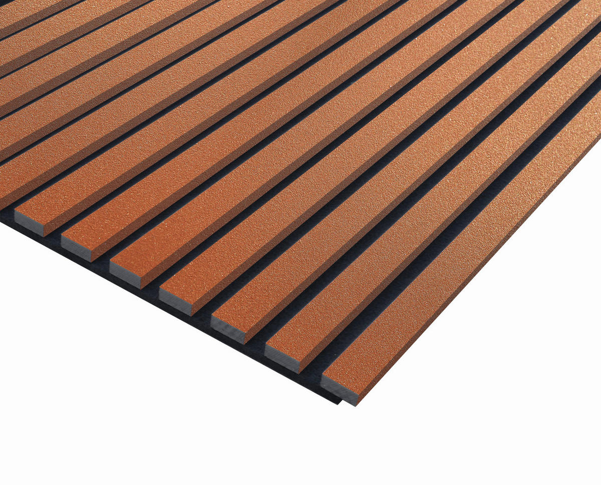 AKUSTIKPANEEL Kupfer foliert 57.25/2/240 cm  - Kupferfarben, KONVENTIONELL, Holz/Textil (57.25/2/240cm)