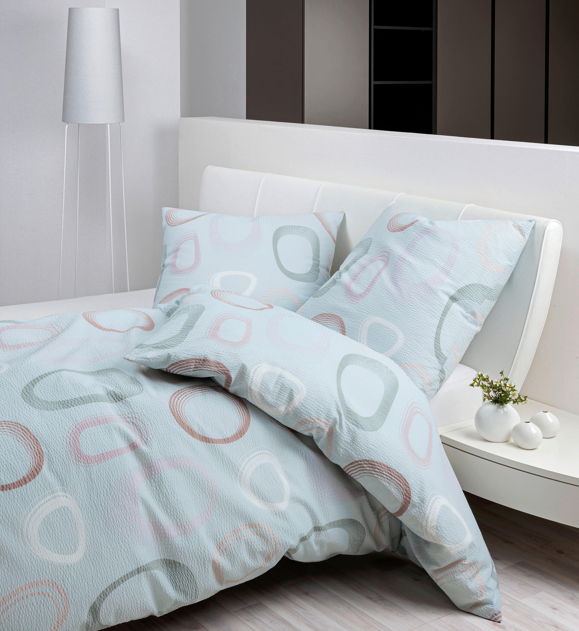 BETTWÄSCHE 155/200 cm Seersucker  - Lila/Olivgrün, Design, Textil (155/200cm) - Janine