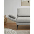ECKSOFA  in Flachgewebe Silberfarben Armteilverstellung, Relaxfunktion, Drehsitzfunktion  255-365/175-224 cm  - Silberfarben/Schwarz, Design, Textil/Metall (255-365/175-224cm) - Dieter Knoll