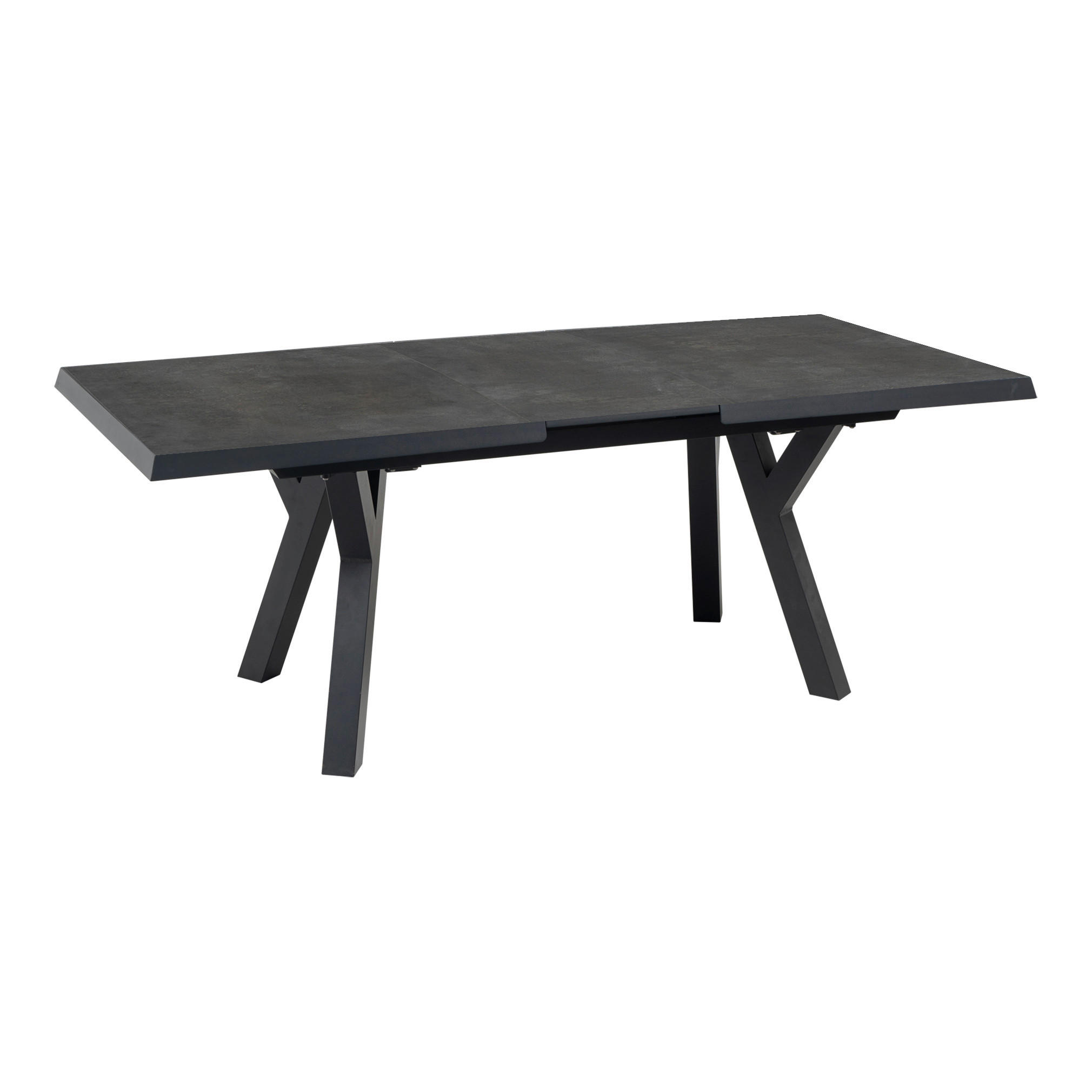LOUNGETISCH 163-203/93/77 cm Metall, Keramik Anthrazit, Schieferfarben rechteckig  - Schieferfarben/Anthrazit, Modern, Keramik/Metall (163-203/93/77cm) - Ambia Garden