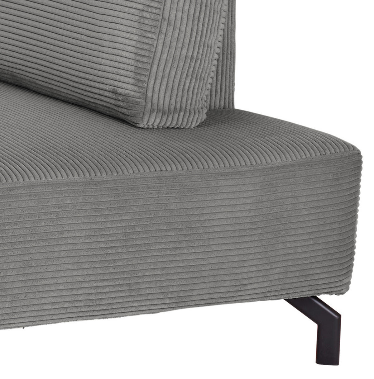 ECKSOFA Grau Cord  - Schwarz/Grau, MODERN, Textil (272/210cm) - P & B