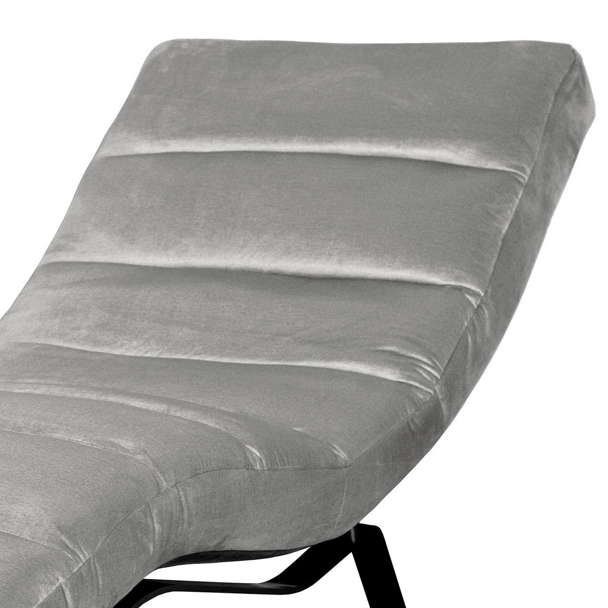 RELAXLIEGE Samt Grau  - Schwarz/Grau, Design, Textil/Metall (65/65-95/171cm) - Livetastic