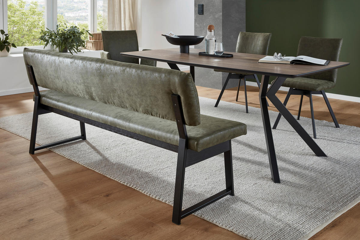 SITZBANK 180/86/58 cm  in Schwarz, Dunkelgrün  - Dunkelgrün/Schwarz, KONVENTIONELL, Textil/Metall (180/86/58cm) - Valnatura