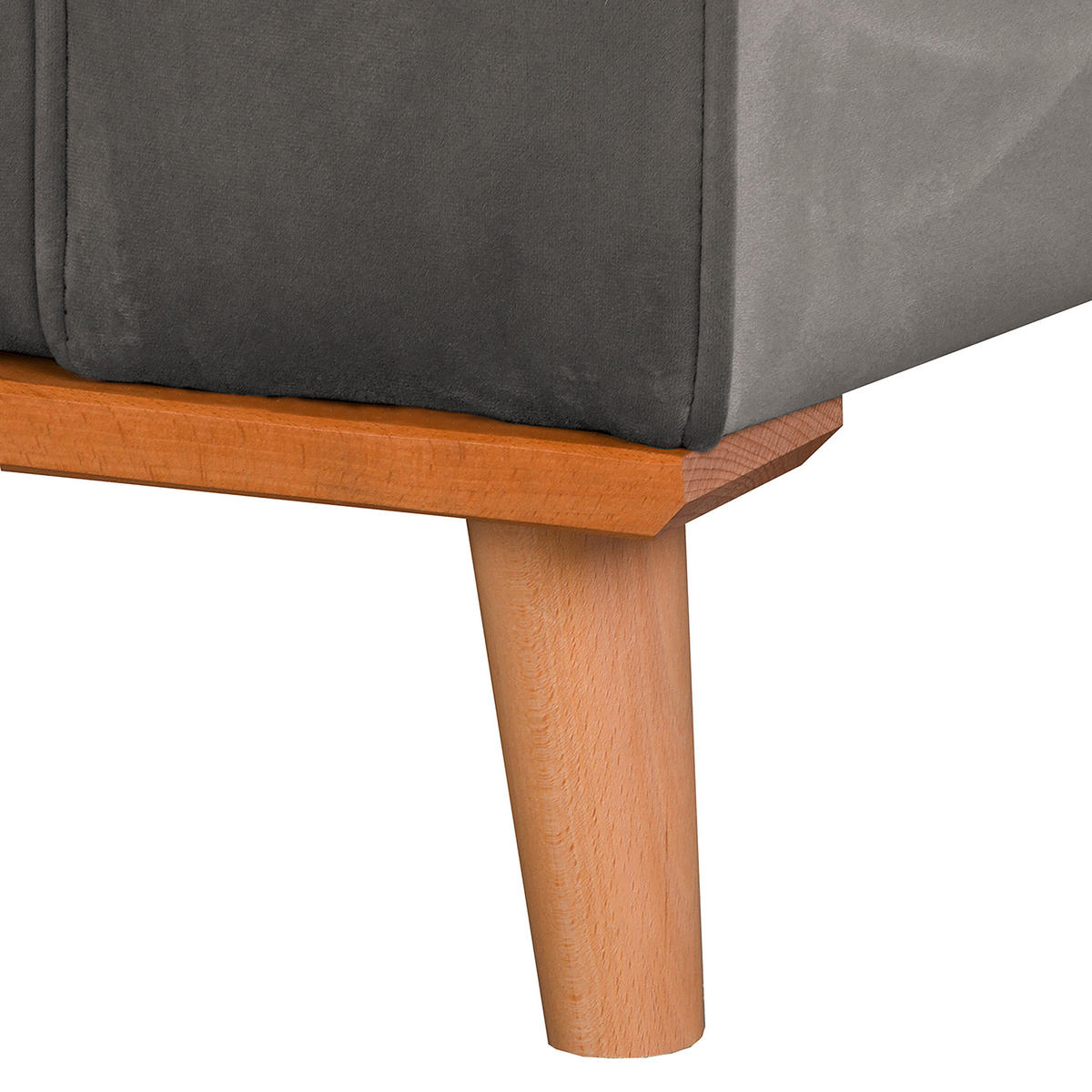 ECKSOFA in Mikrofaser Grau  150/230 cm  - Wengefarben/Grau, Design, Holz/Textil (150/230cm) - Livetastic