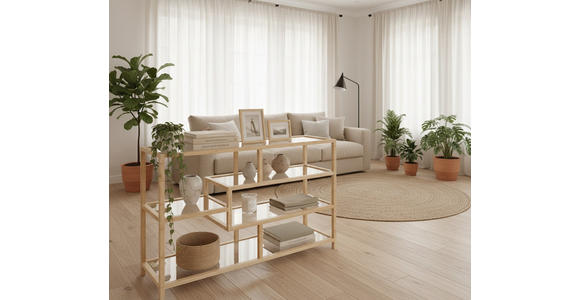 REGAL Bambus Naturfarben  - Naturfarben, Basics, Glas/Naturmaterialien (114/79/34cm) - Xora