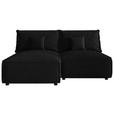 ECKSOFA Anthrazit Cord Zierkissen, Rückenkissen, Schlaffunktion, Rücken echt  - Anthrazit/Schwarz, MODERN, Kunststoff/Textil (153/200cm) - Xora