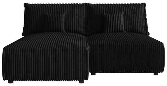 ECKSOFA Anthrazit Cord Zierkissen, Rückenkissen, Schlaffunktion, Rücken echt  - Anthrazit/Schwarz, MODERN, Kunststoff/Textil (153/200cm) - Xora