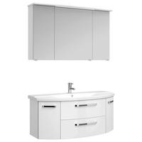 BADEZIMMER 3-teilig  in 120,5 cm  - Chromfarben/Weiß Hochglanz, MODERN, Glas/Keramik (120,5cm) - Sadena