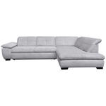 ECKSOFA in Cord Hellgrau  - Hellgrau/Schwarz, Design, Textil/Metall (313/242cm) - Xora