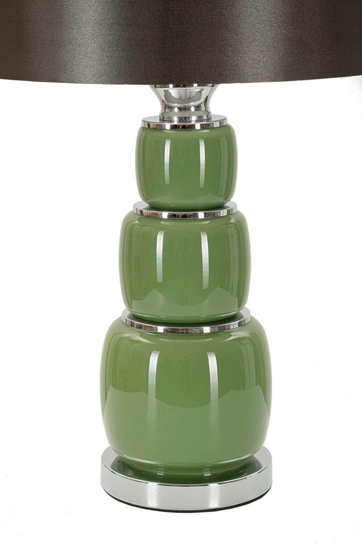 TISCHLEUCHTE   - Grau/Grün, Basics, Glas/Textil (33/57/33cm)