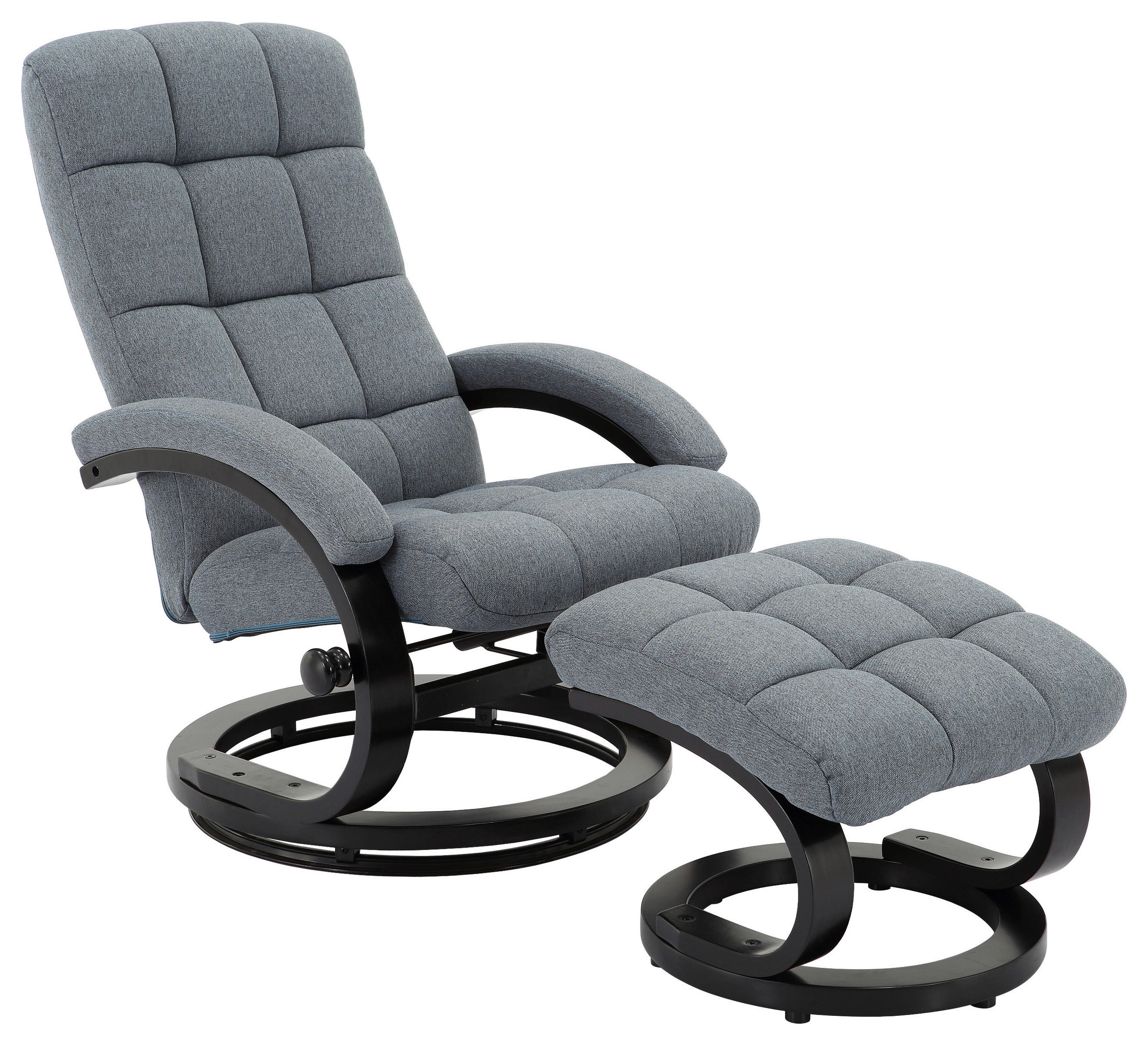 RELAXSESSELSET Linon Hocker    - Schwarz/Grau, MODERN, Holz/Textil (67/78/94cm) - MID.YOU
