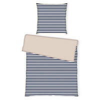 WENDEBETTWÄSCHE Perkal 155/220 cm  - Sandfarben/Dunkelblau, Basics, Textil (155/220cm) - Tom Tailor