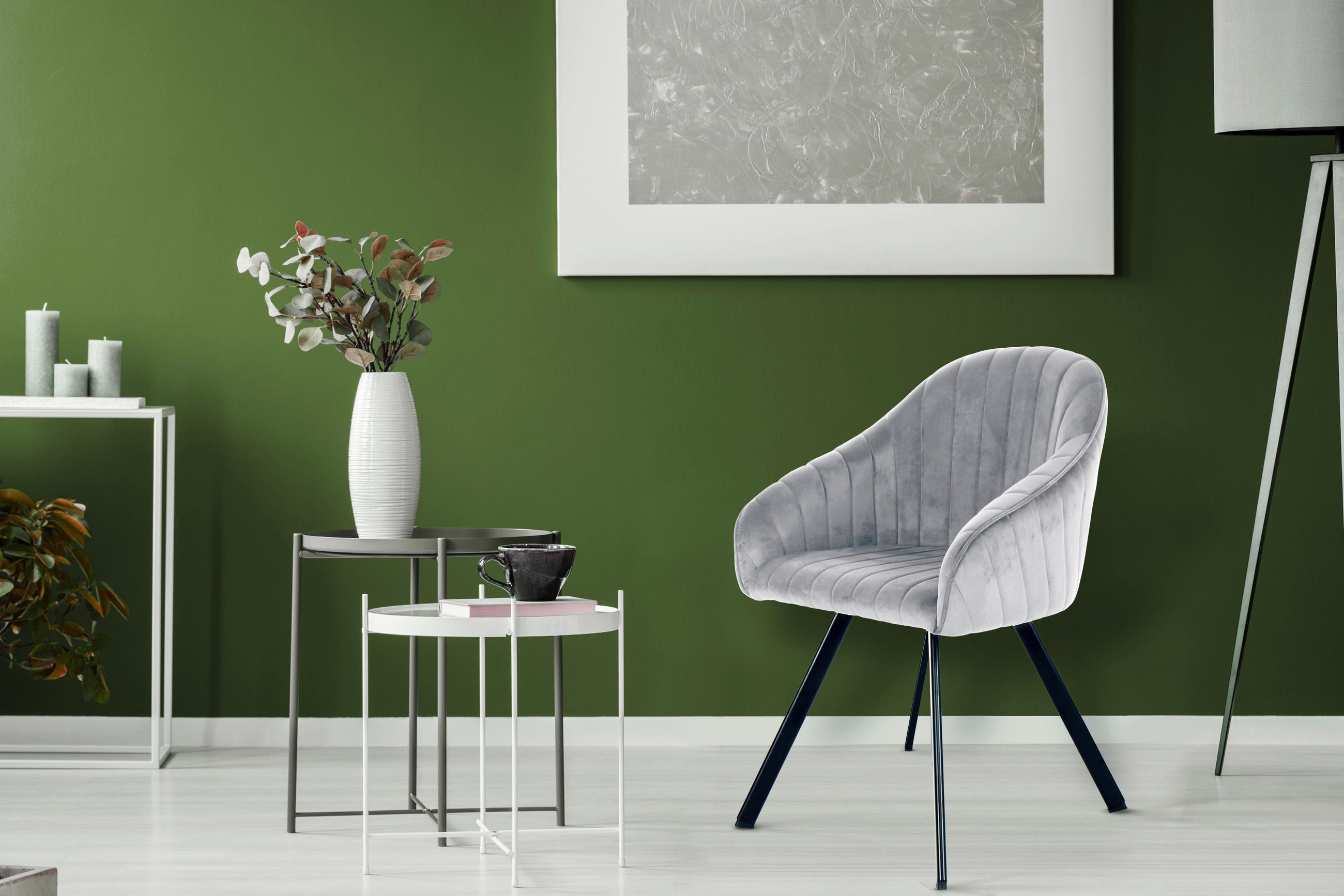 SADA ŽIDLÍ S PODRUČKAMI 2 kusy - barvy stříbra/černá, Moderní, kov/textil (56/86/59cm) - MID.YOU
