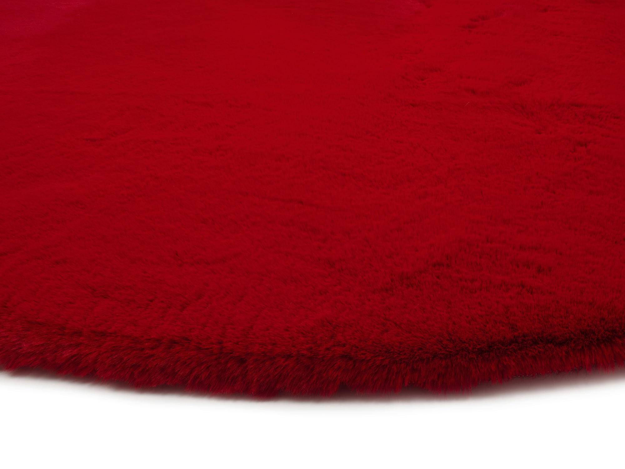 Thumbnail - Novel Hochflorteppich Silky Haven, Rot, Textil, Uni, rund, Oeko-Tex® Standard 100, für Fußbodenheizung geeignet, Teppich...