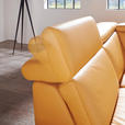 ECKSOFA in Echtleder Gelb  - Gelb/Alufarben, Design, Leder/Metall (239/271cm) - Cantus