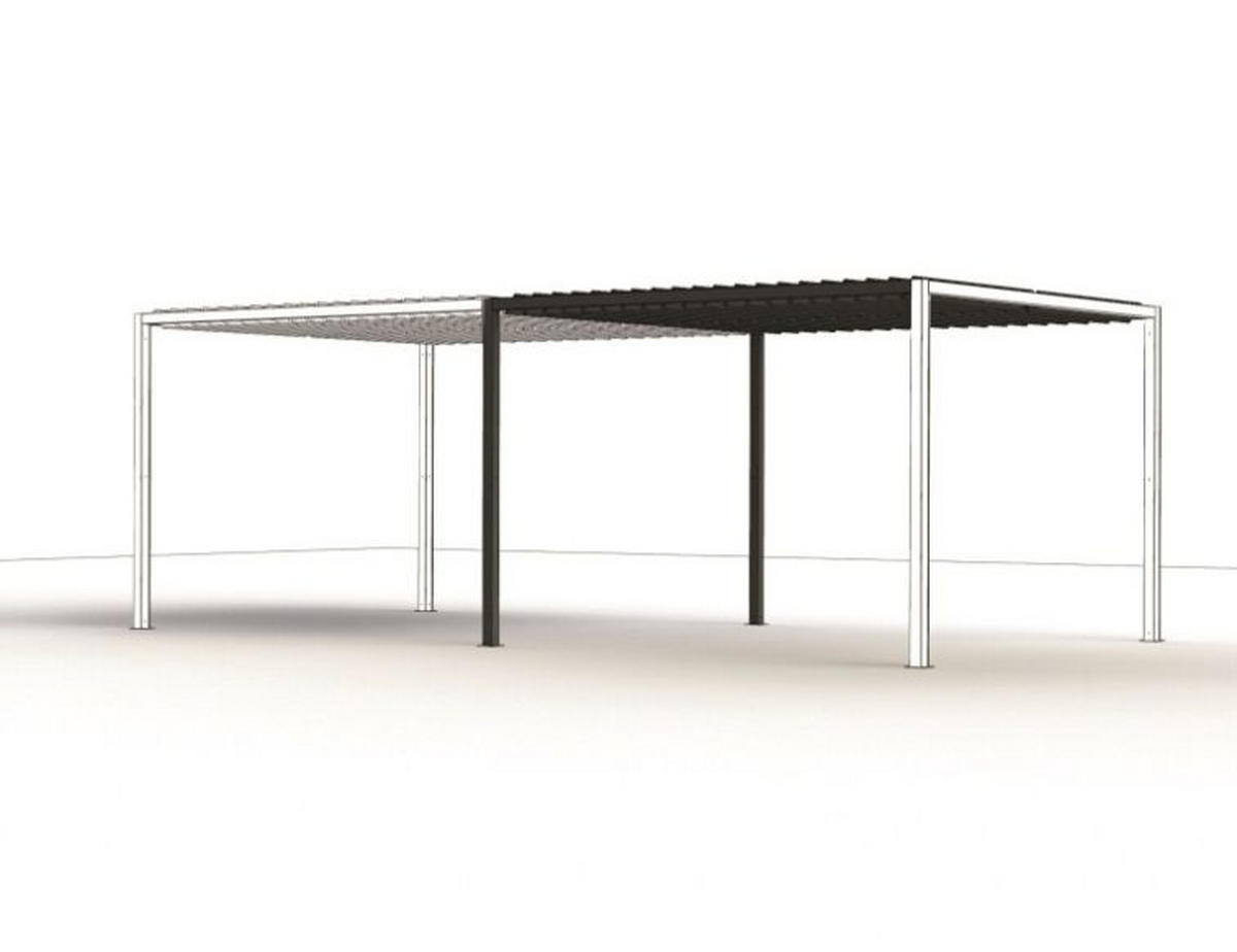 PAVILLON-ERWEITERUNG 320/220/310 cm Aluminium  - Anthrazit/Silberfarben, Basics, Metall (320/220/310cm) - Siena Garden