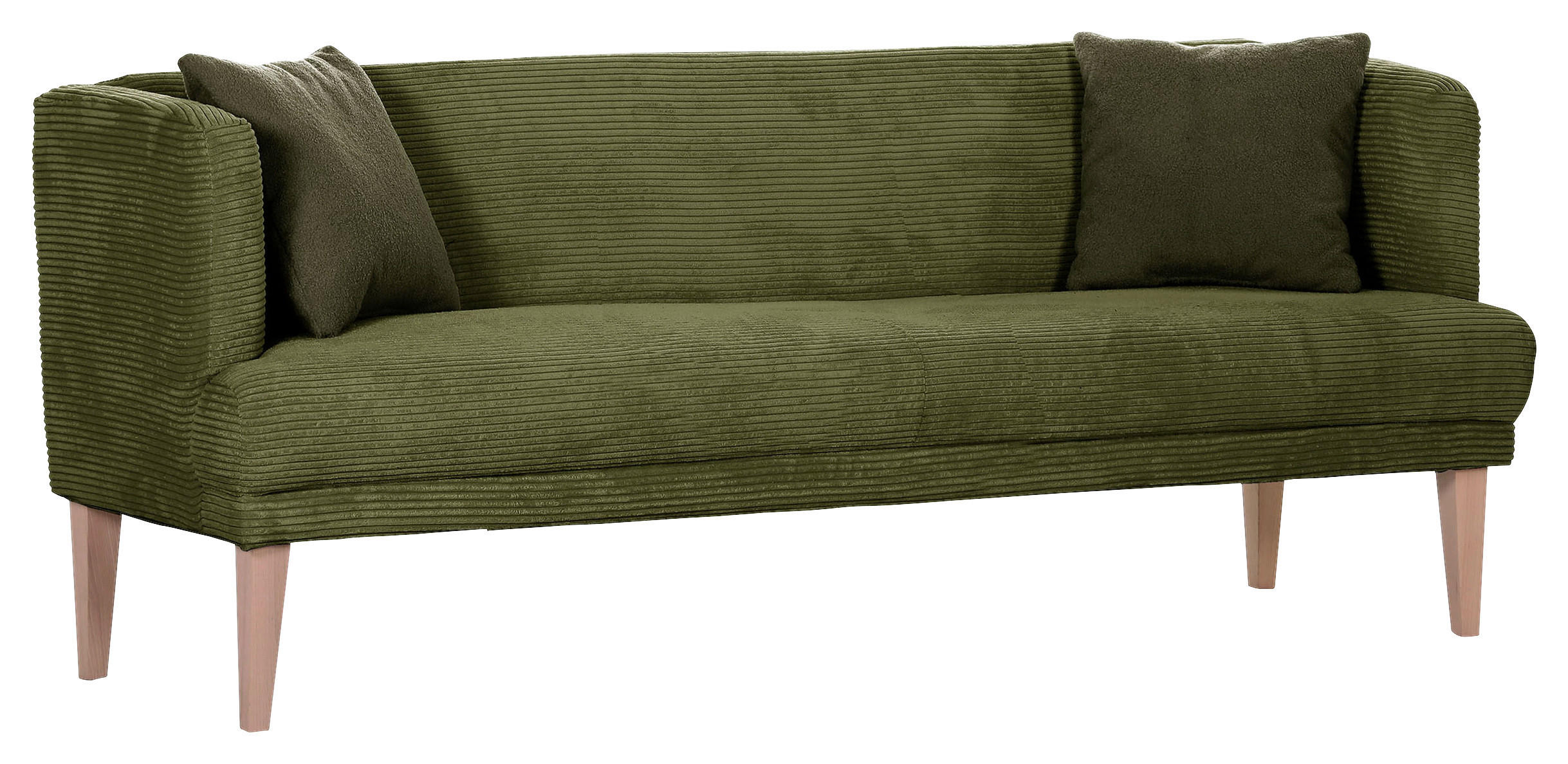 SITZBANK 210/83/70 cm Cord Eichefarben, Dunkelgrün Holz  - Dunkelgrün/Eichefarben, Design, Holz/Textil (210/83/70cm) - Landscape