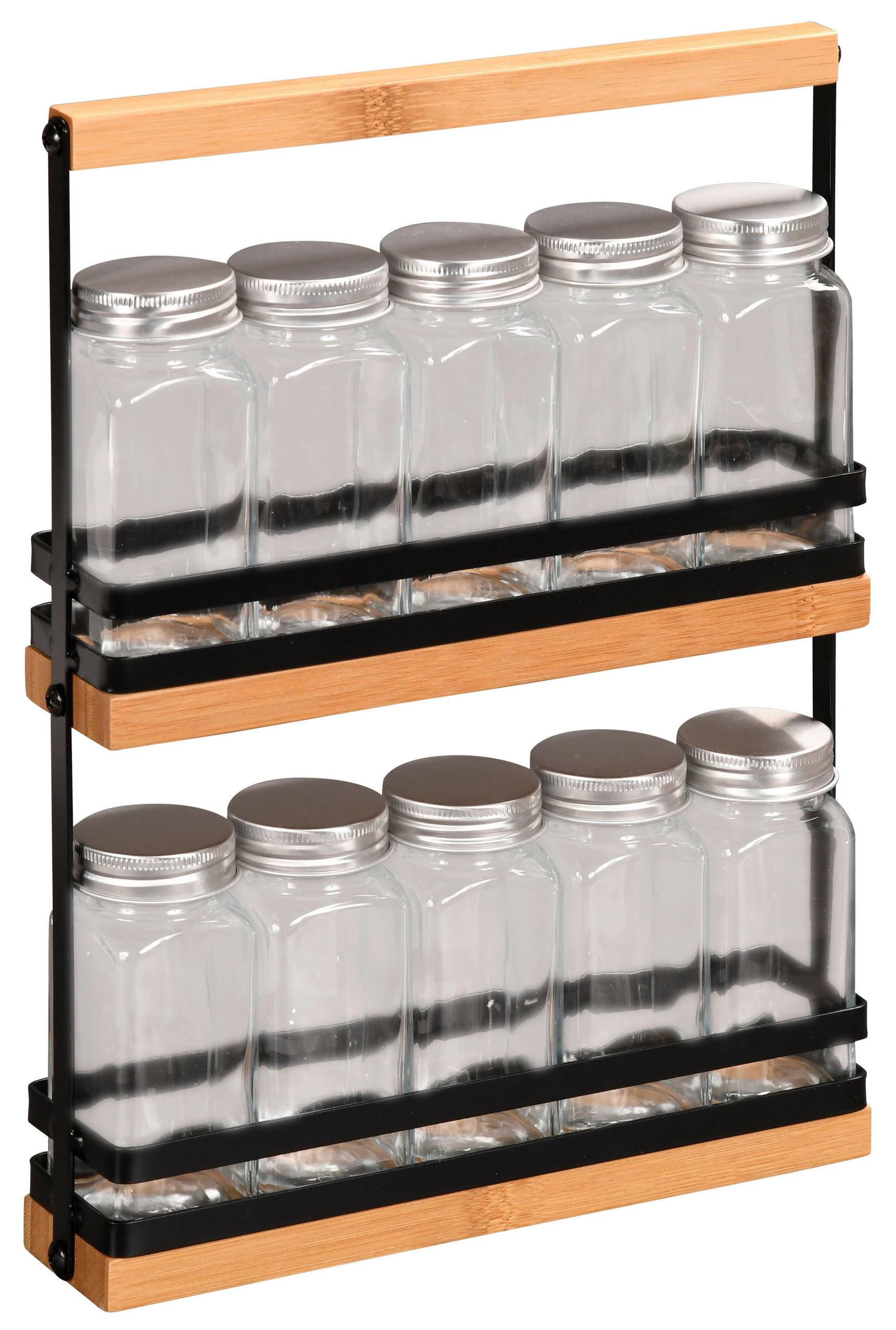 STALAK ZA ZAČINE  - svijetlo smeđa/prozirno, Basics, staklo/drvo (23/32/5,5cm) - Kesper