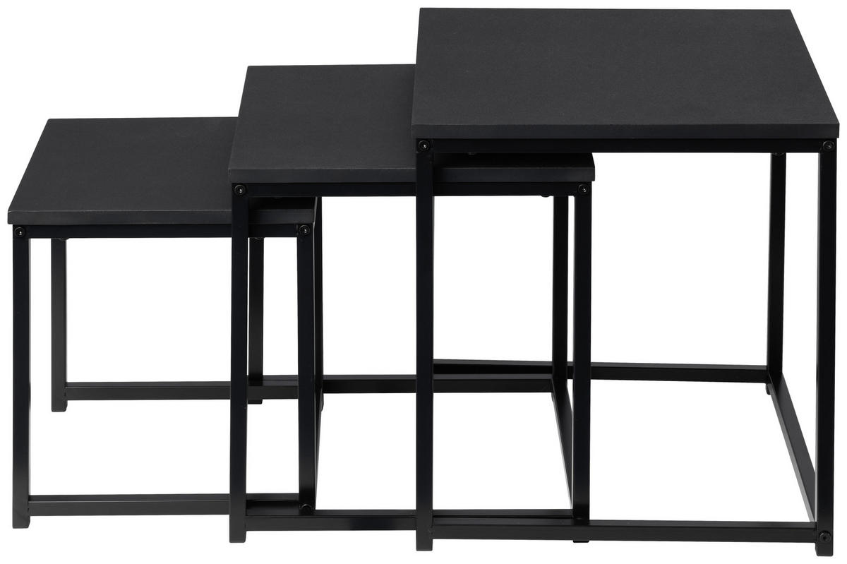 SATZTISCH quadratisch Anthrazit  - Anthrazit/Schwarz, Design, Holzwerkstoff/Metall - MID.YOU