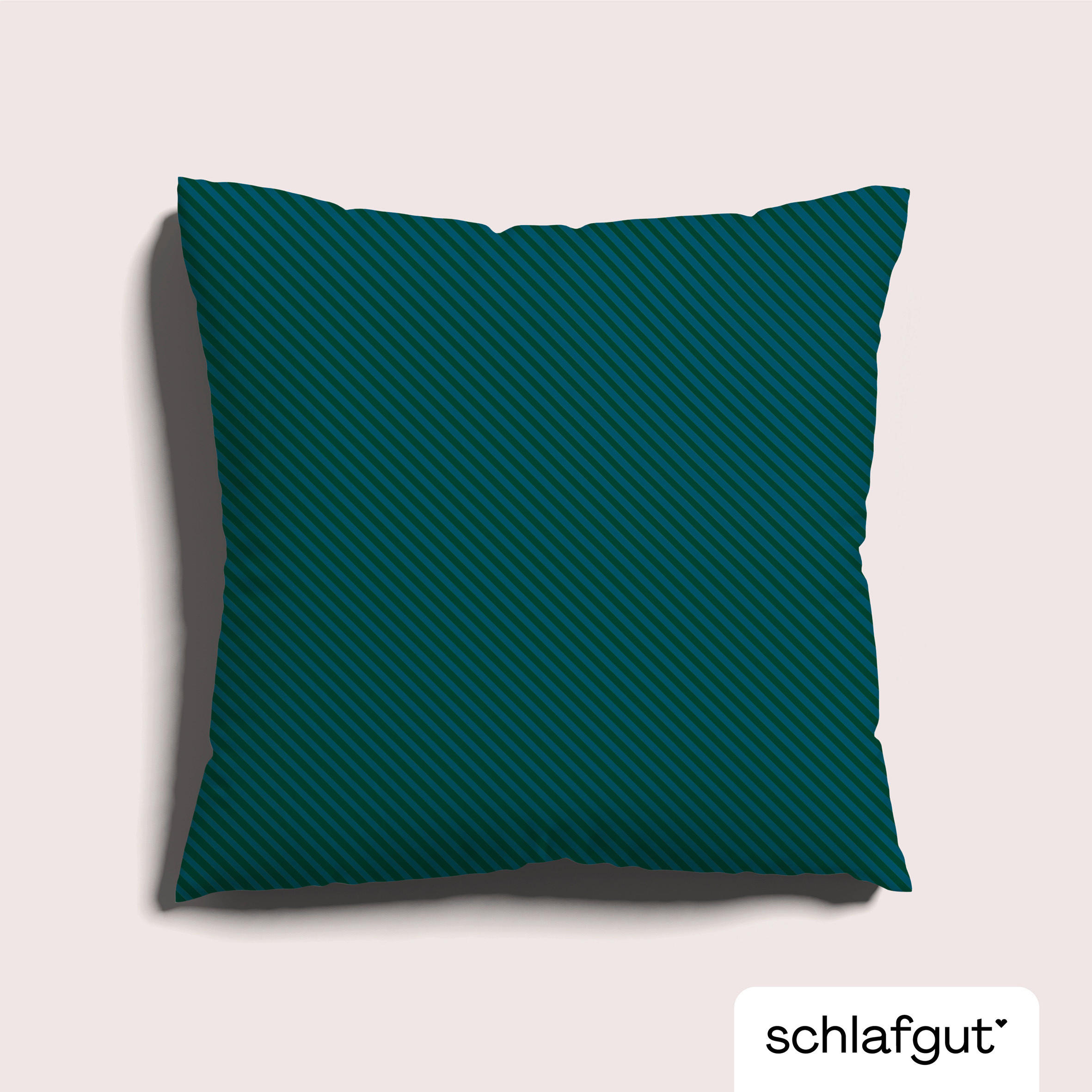 KOPFKISSENBEZUG 80/80 cm  - Dunkelgrün/Petrol, Basics, Textil (80/80cm) - Schlafgut