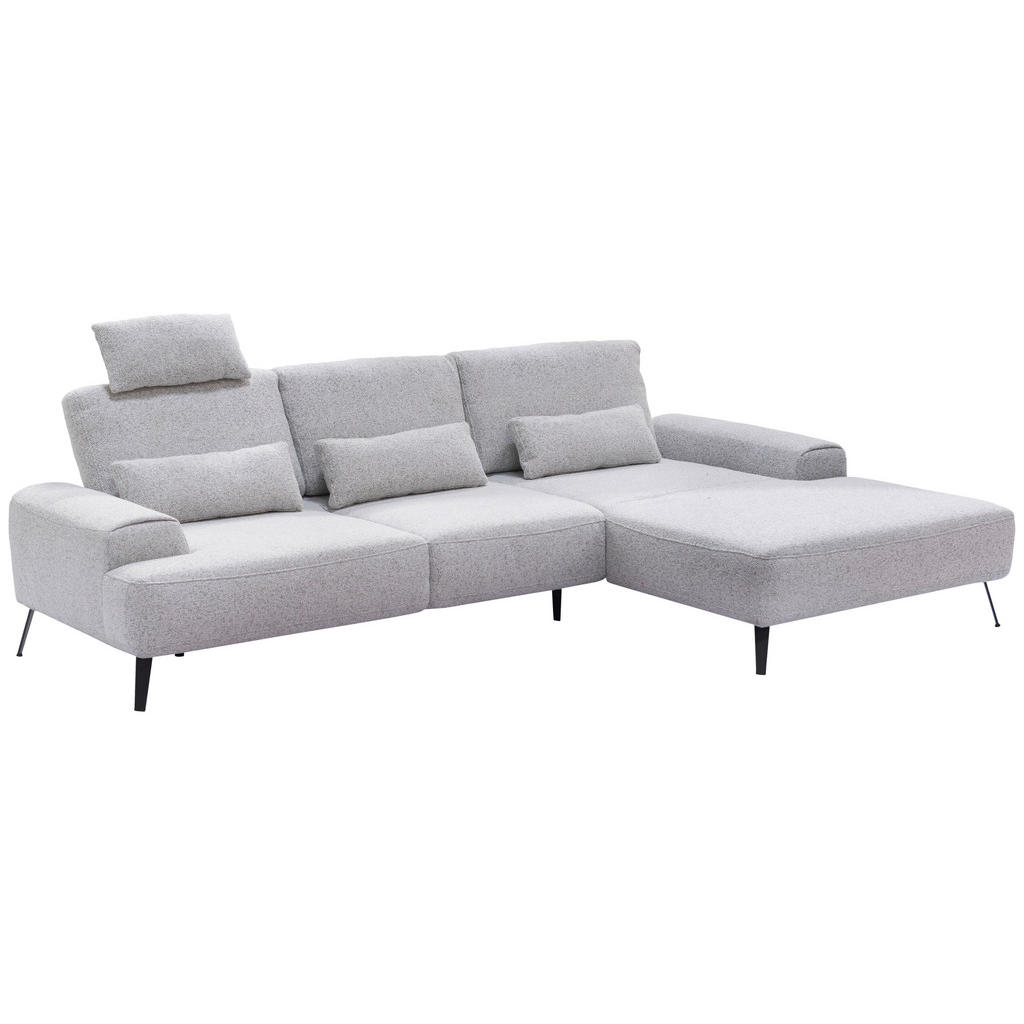 Thumbnail - Livetastic Ecksofa Astoria, Hellgrau, Textil, 3-Sitzer, Füllung: Silikon, Schaumstoffflocken, L-Form, Ottomane rechts, 3...