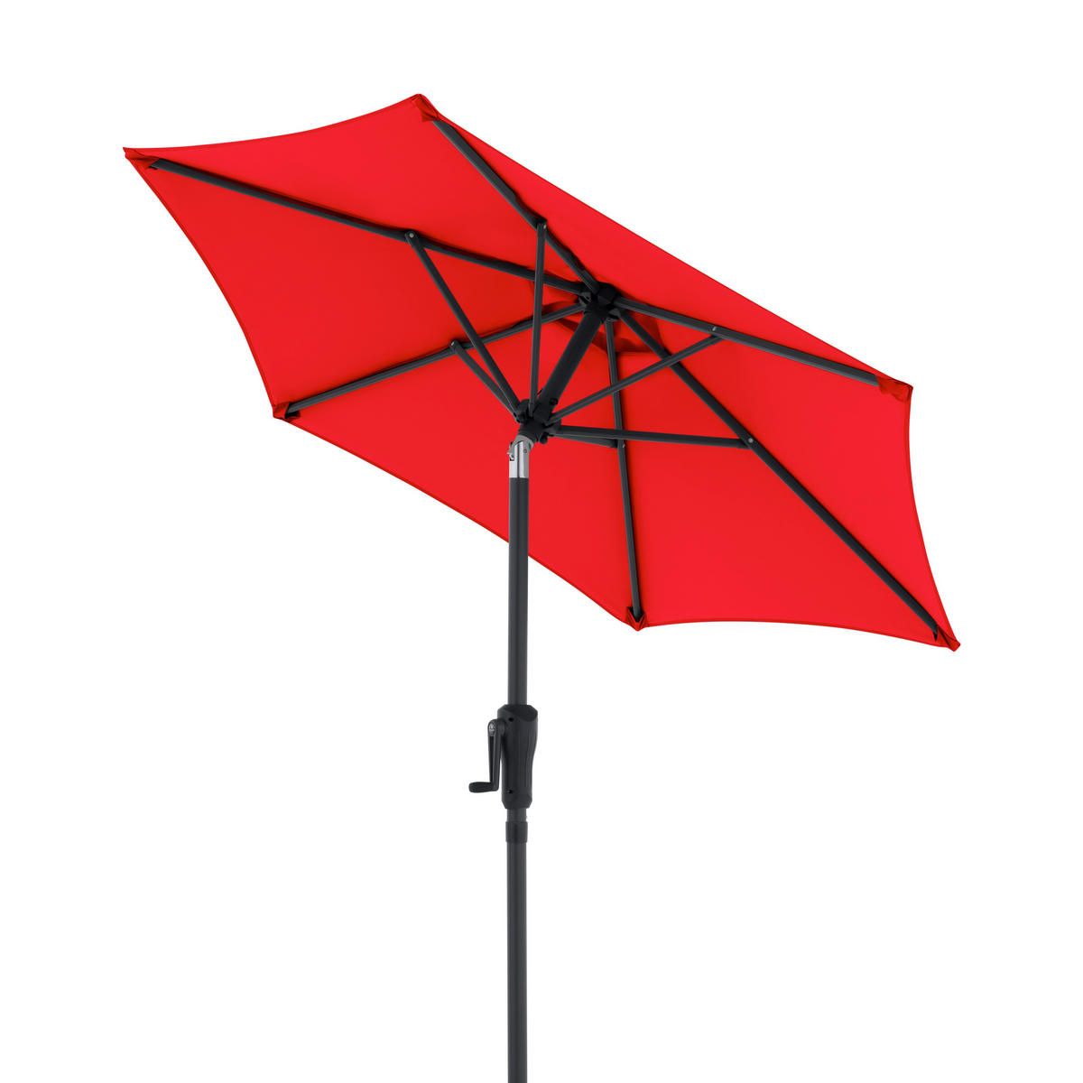 SONNENSCHIRM 180 cm Rot  - Anthrazit/Rot, Basics, Textil/Metall (180/180cm) - Doppler