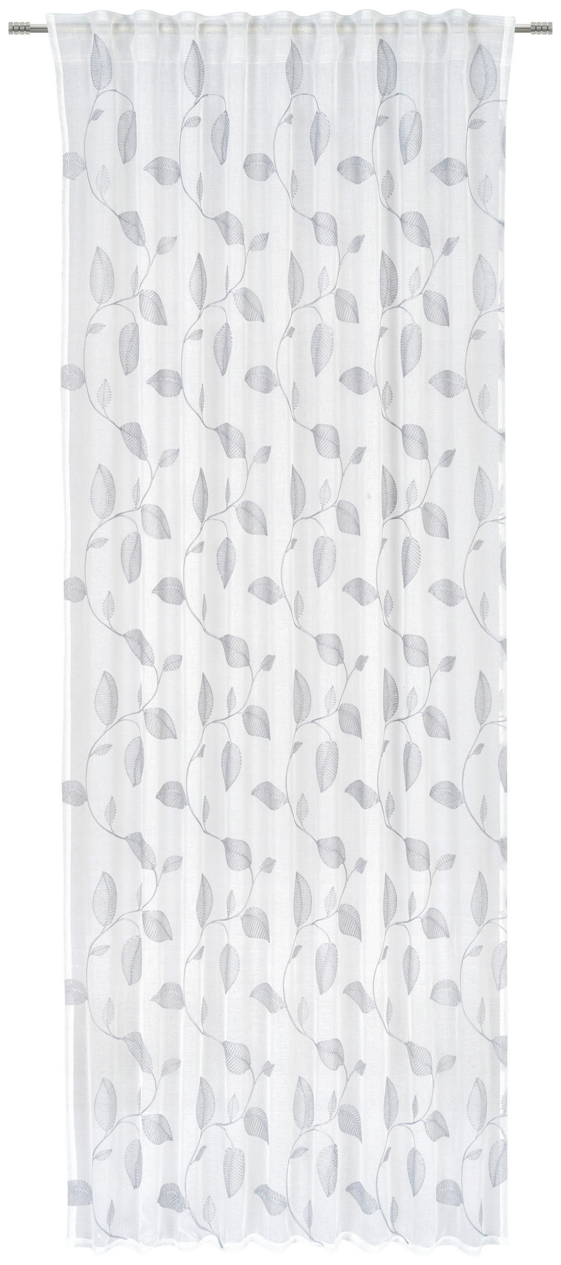 FERTIGVORHANG transparent  - Hellgrau/Weiß, KONVENTIONELL, Textil (140/245cm) - Esposa