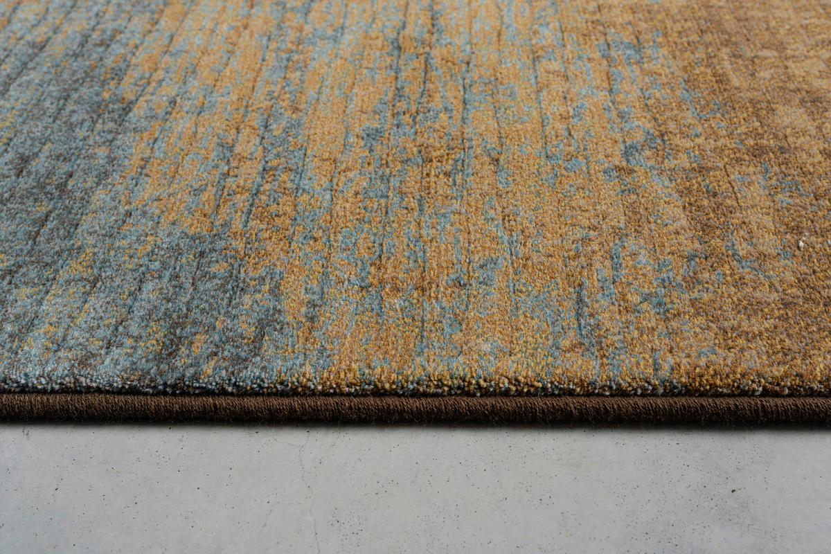 WEBTEPPICH  Wohnzimmer 200/290 cm Argentum Blau, Goldfarben, Dunkelgelb  - Blau/Goldfarben, Design, Kunststoff/Textil (200/290cm) - Novel