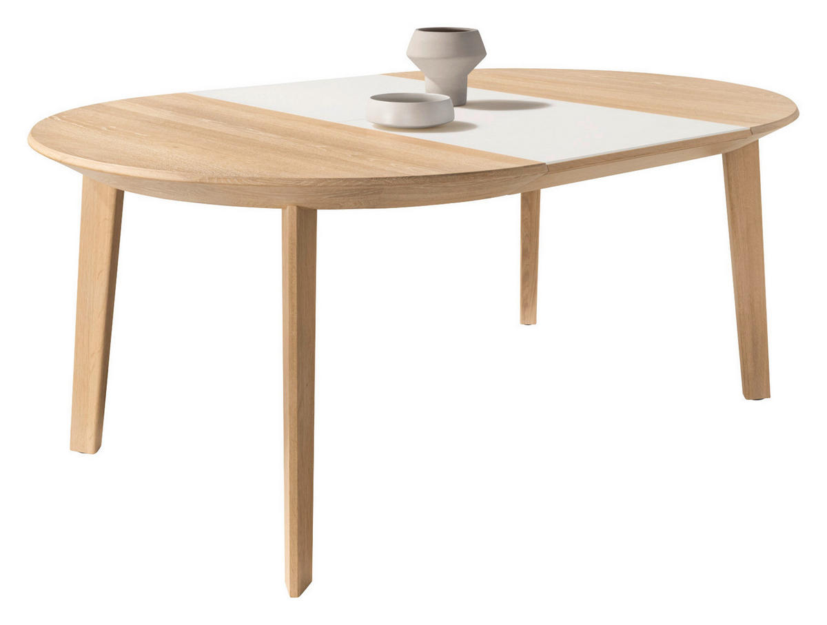 ESSTISCH in Holz, Glas 110(160)/110(160)/75 cm  - Eichefarben, Design, Glas/Holz (110(160)/110(160)/75cm) - Team 7