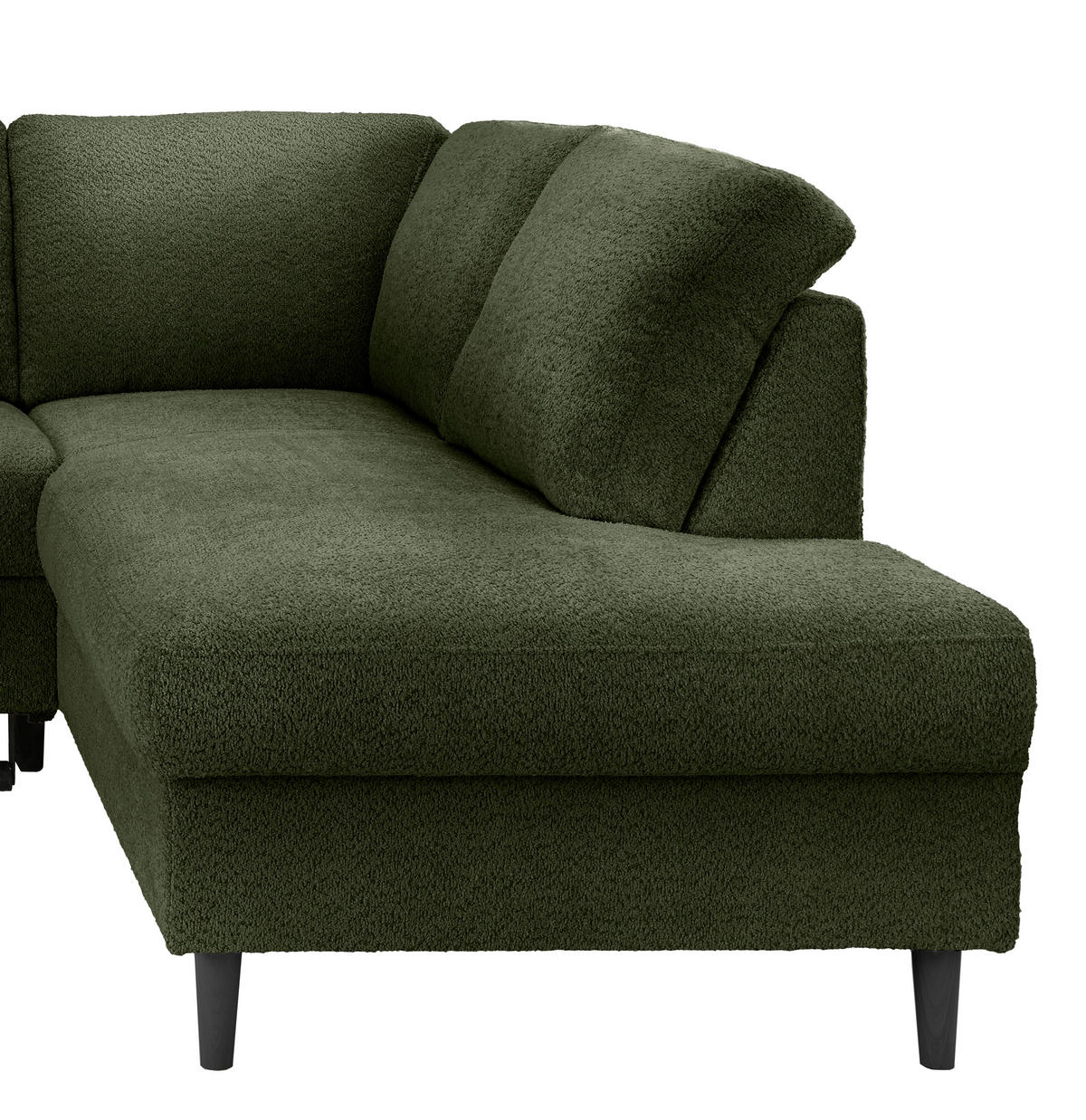 ECKSCHLAFSOFA in Dunkelgrün Textil   - Dunkelgrün/Schwarz, Modern, Holz/Textil (242/200cm) - Livetastic