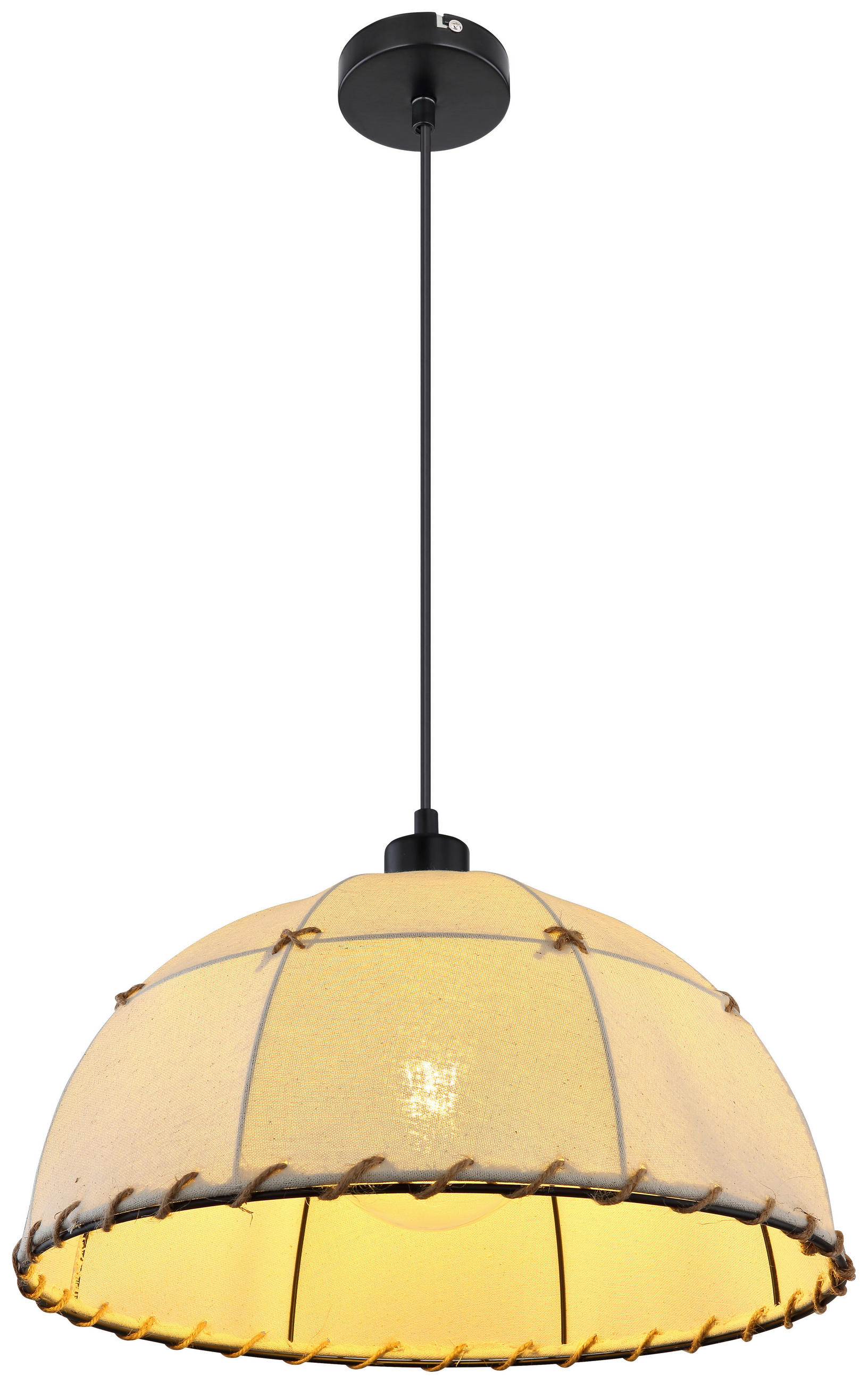 HÄNGELEUCHTE 40/120 cm  - Beige/Schwarz, Natur, Naturmaterialien/Textil (40/120cm) - Globo