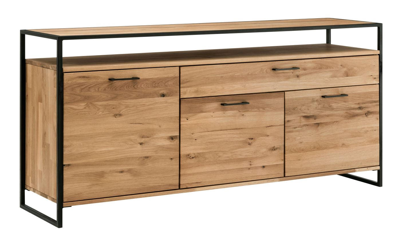 SIDEBOARD  in 170/92/44 cm  - Schwarz, Design, Holz/Metall (170/92/44cm) - Linea Natura