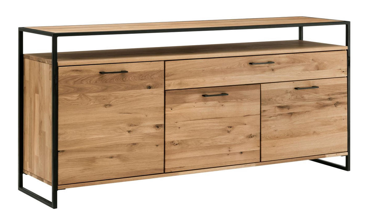 SIDEBOARD  in 170/92/44 cm  - Schwarz, Design, Holz/Metall (170/92/44cm) - Linea Natura