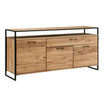 SIDEBOARD Wildeiche massiv, Hartholz  - Schwarz, Design, Holz/Metall (170/92/44cm) - Linea Natura