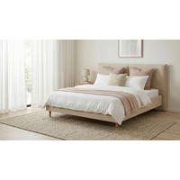 POLSTERBETT Beige 140/200 cm  - Eichefarben/Beige, MODERN, Holz/Textil (140/200cm) - Livetastic