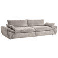 BIGSOFA Struktur Hellgrau  - Hellgrau/Schwarz, KONVENTIONELL, Kunststoff/Textil (302/80/120cm) - Hom`in