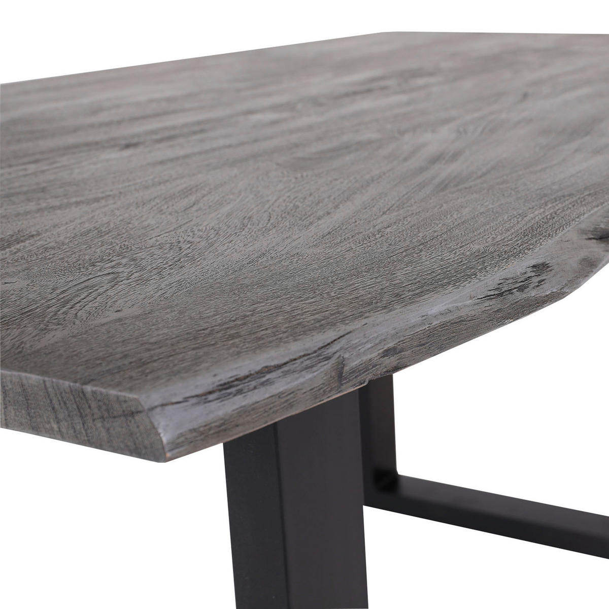 ESSTISCH in Holz 160/90/76 cm  - Schwarz/Grau, ROMANTIK / LANDHAUS, Holz/Metall (160/90/76cm) - Landscape