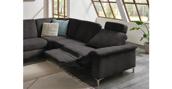 WOHNLANDSCHAFT in Chenille Graubraun - Graubraun/Alufarben, Design, Textil/Metall (170/333/265cm) - Dieter Knoll
