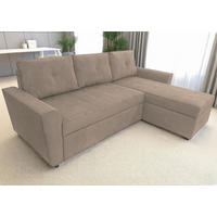 ECKSOFA Taupe Cord  - Taupe/Schwarz, Design, Kunststoff/Textil (231/155cm) - MID.YOU