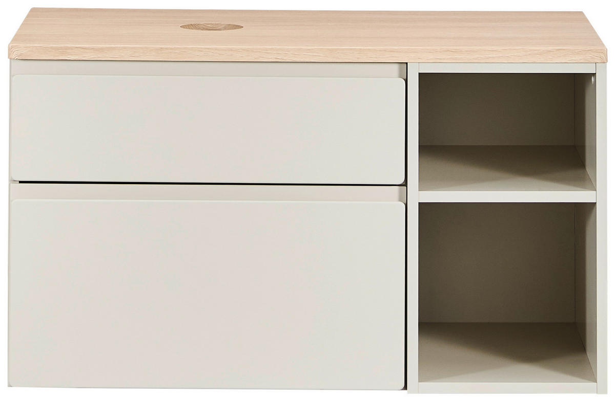WASCHBECKENUNTERSCHRANK 90/51/47 cm  - Greige/Eichefarben, MODERN, Holzwerkstoff (90/51/47cm) - Welnova